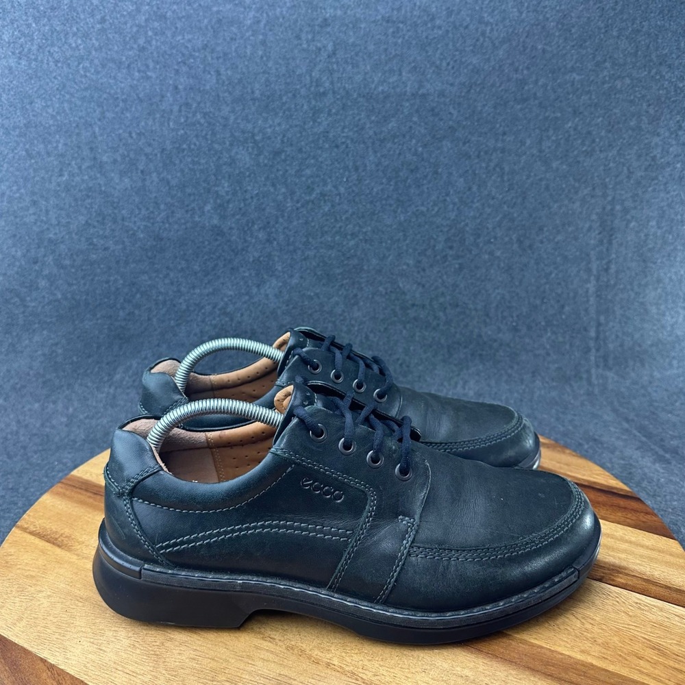 Ecco Oxford Mens Fusion II Tie Shoes Black Leather Derby Comfort Lace Up 9 43